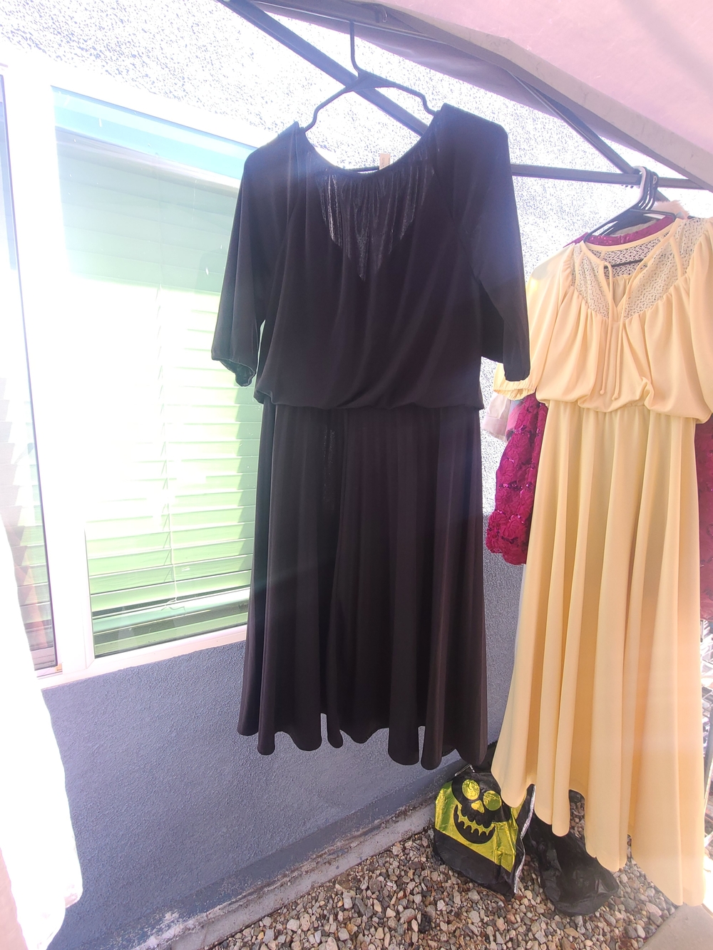 Vintage Black Women's Midi Dress - Elegant Evening Style